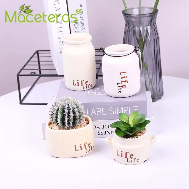 Новый Современный матовый белый круглый керамический цветочный горшок зеленый