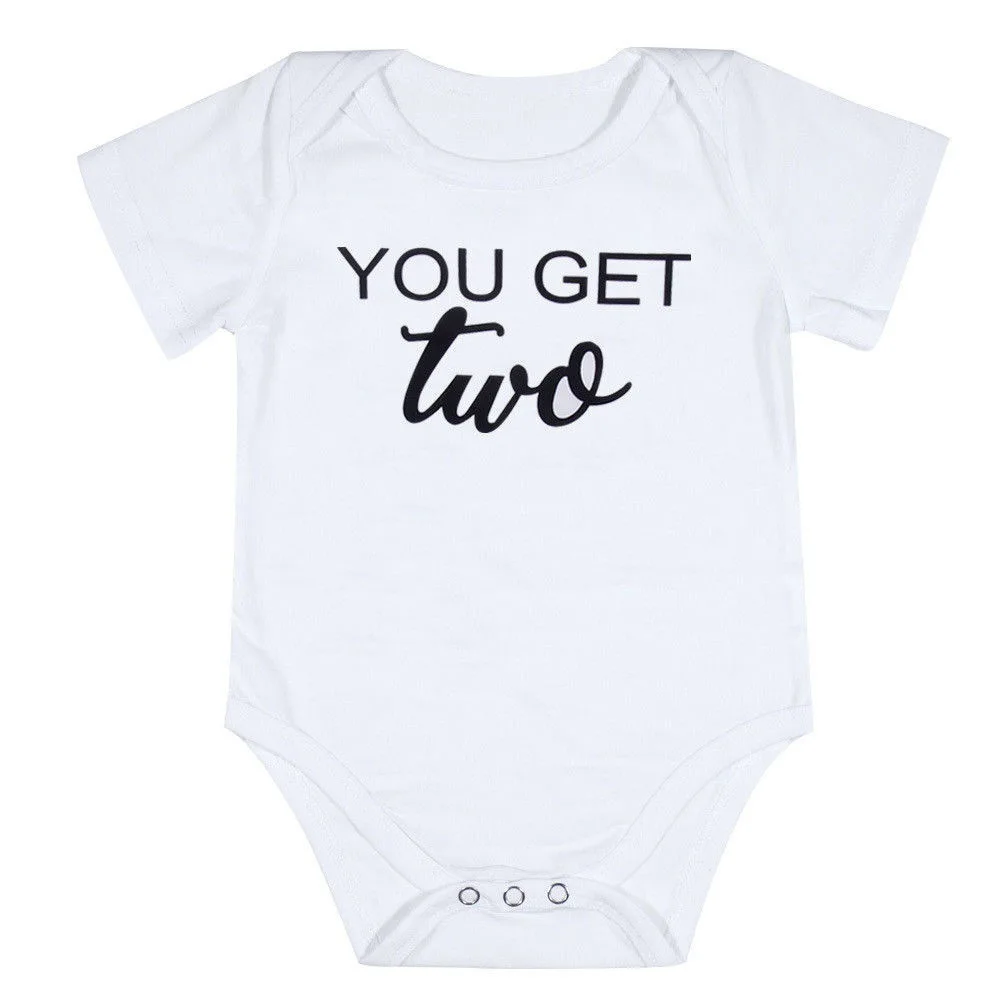 Детский комбинезон с круглым вырезом и буквенным принтом костюм для ползания