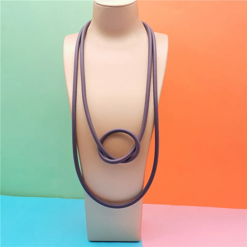 

Marliwoo New Pendant Necklaces For Women Simple Handmade Jewelry Rubber Necklace Gift Wedding Accessories Gothic Sweater Chain