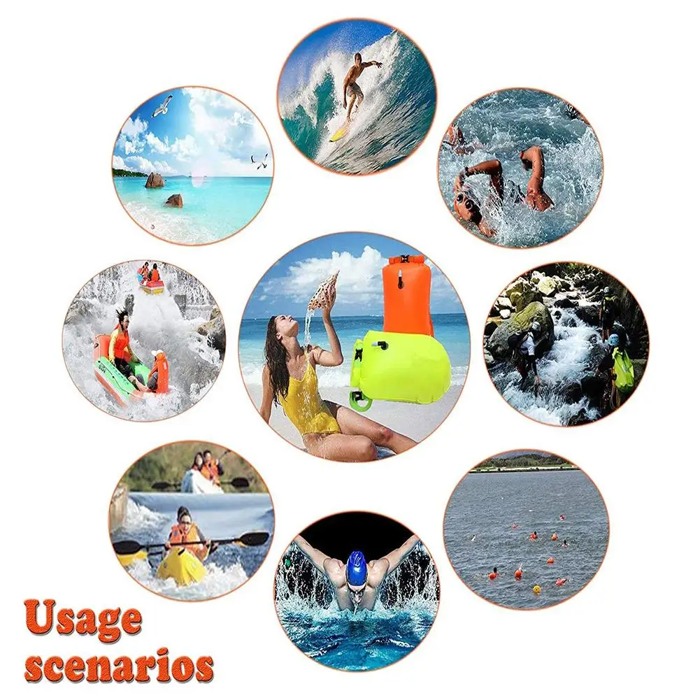 

New 2020 20L PVC Swimming Buoy Safety Float Air Dry Bag Tow Float Swimming Inflatable Flotation Bag For Open Water Swimmers