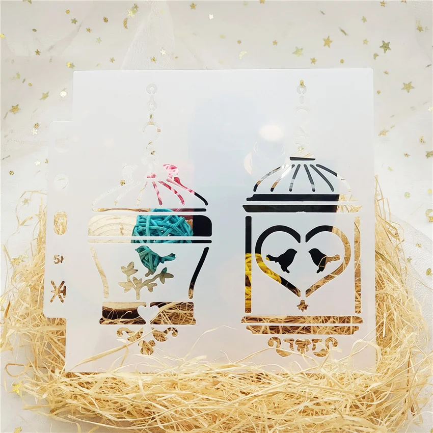 13x14 см Цветочная клетка трафареты для скрапбукинга Пластиковая форма спрея щит