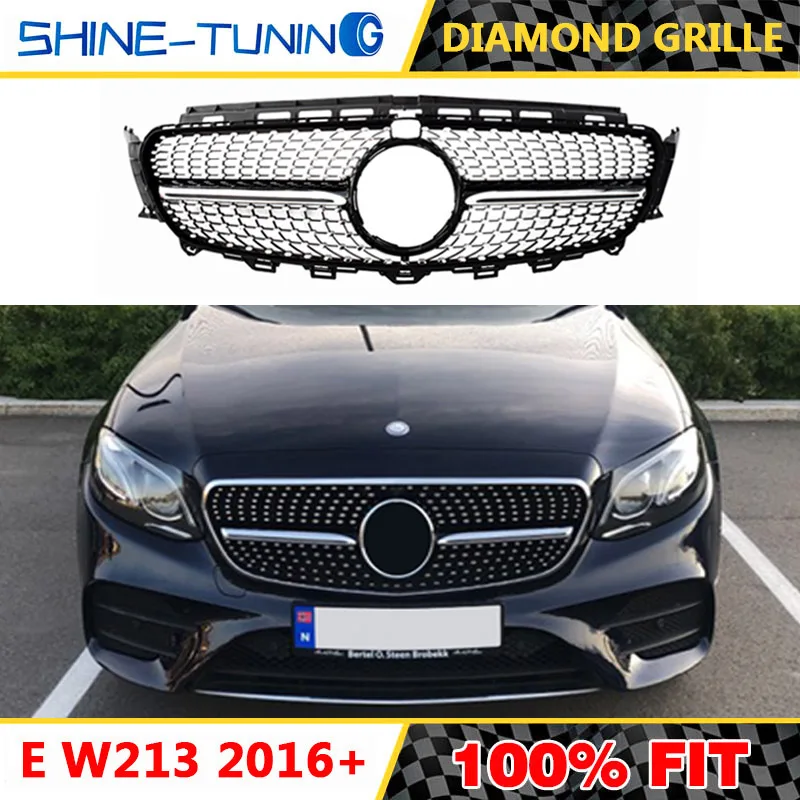 Бриллиантовая решетка подходит для класса E W213 E63 amg E180 E200L E260 E300L 2016-18 без эмблемы |
