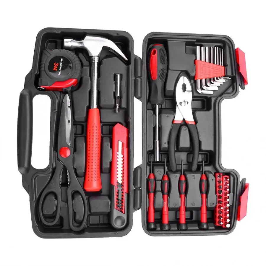 Набор бытовых ручных инструментов сделай сам ящик молоток плоскогубцы ножницы