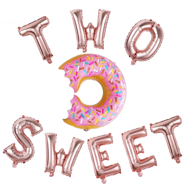 1 комплект 16 дюймов розовое золото две сладкие буквы Фольга воздушных шаров в