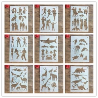 a4 29 21cm family character animal diy stencils wall painting scrapbook coloring photo album decorative paper card template