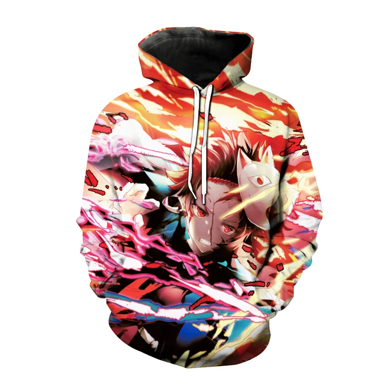 

Harajuku Anime Hoodies Demon Slayer Kimetsu no Yaiba 3D Print Men Women Hooded Sweatshirt Hip Hop Pullover Hoodie Coat Tops Male