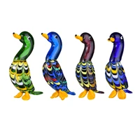 vivid little duck glass figurines handblown glass art animals collectible sculpture ornaments creative christmas gift for kids