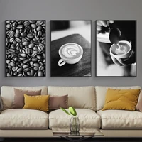 modern poster and print black white coffee food drink canvas painting wall art wall art picture kitchen room restaurant decor