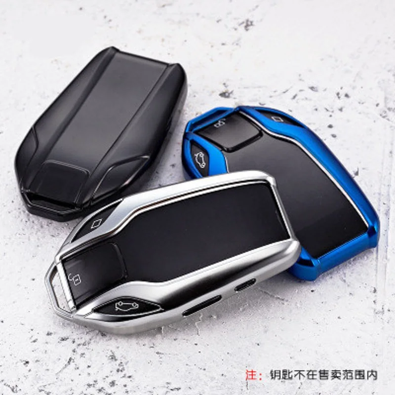 Модный мягкий чехол для автомобильного ключа из ТПУ со светодиодным дисплеем BMW 5