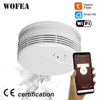 Wofea WiFi детектор дыма домашняя охранная система пожарной сигнализации Tuya умный датчик дыма приложение сообщение Push 95db звук не нужен концентратор