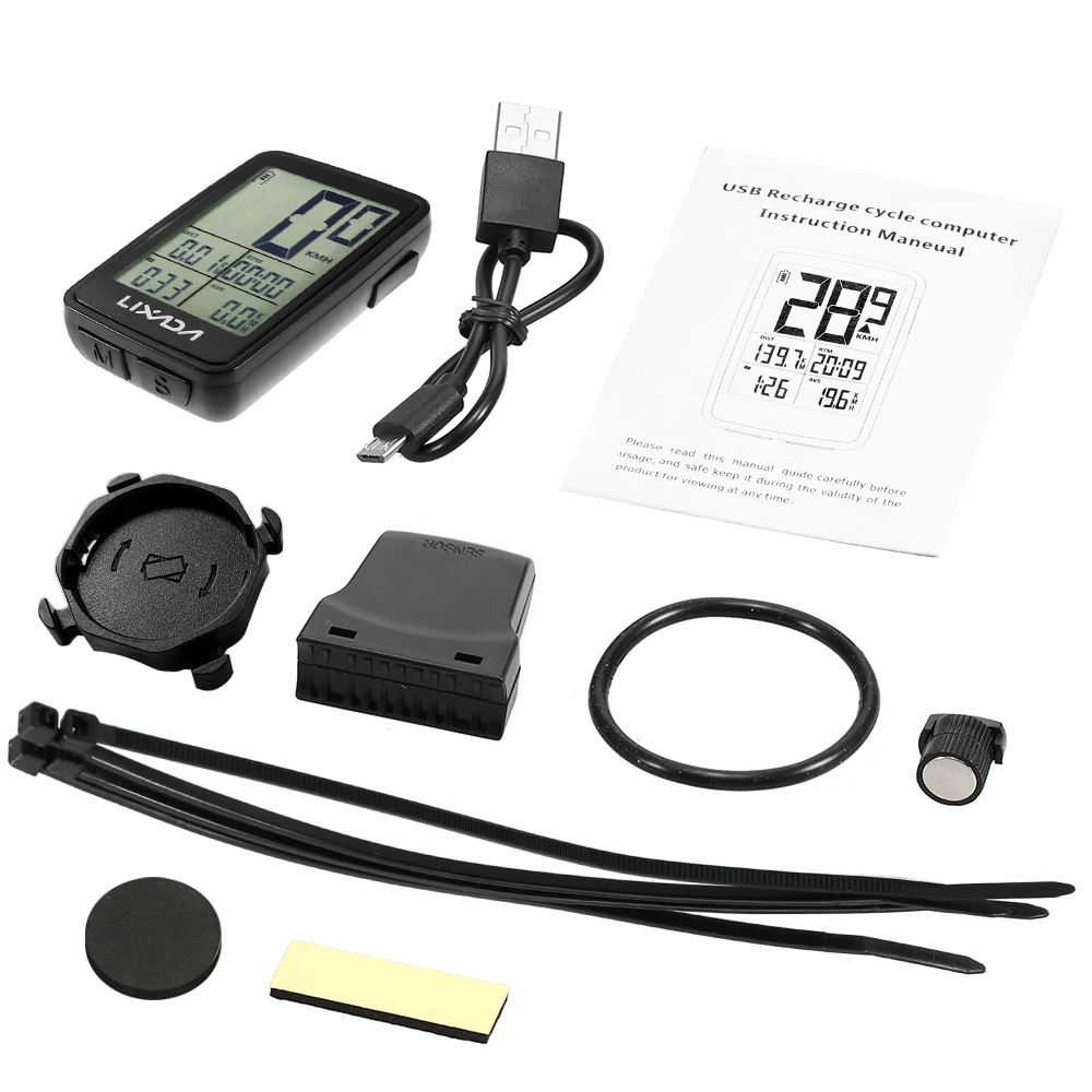 Перезаряжаемый беспроводной Велосипедный компьютер Lixada с USB велосипедный