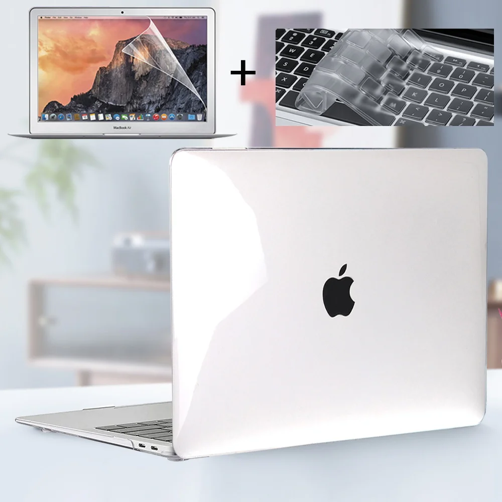 

Чехол для ноутбука Apple Macbook Air 13/11/MacBook Pro 13/16/15 дюймов, защитный чехол + защита экрана + чехол для клавиатуры