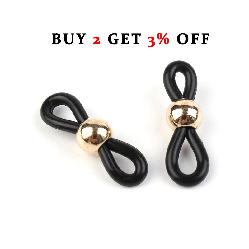 50pcs CCB Beads Eyeglasses Spectacles Chain Glasses Retainer Ends Rope Sunglasses Cord Holder Strap Loop Connector Ring - купить по