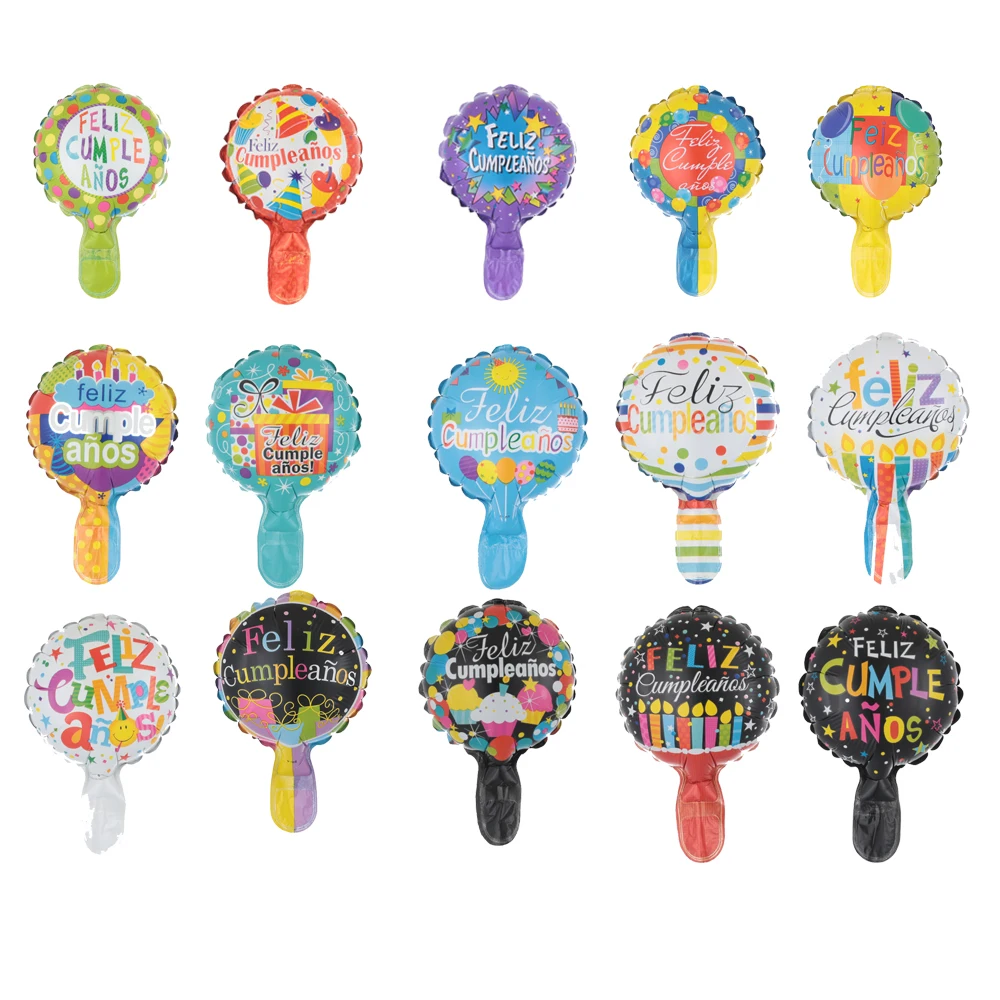 

100Pcs 6inch Feliz Cumpleaños Spanish Balloons Happy Birthday Party Air Globos Decor Round Mylar Helium Baby Shower Foil Balloon