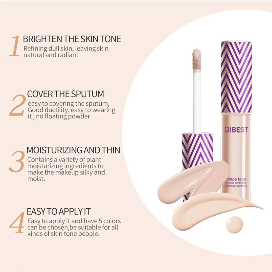 QIBEST консилер водонепроницаемый макияж полное покрытие жидкий стойкий контур