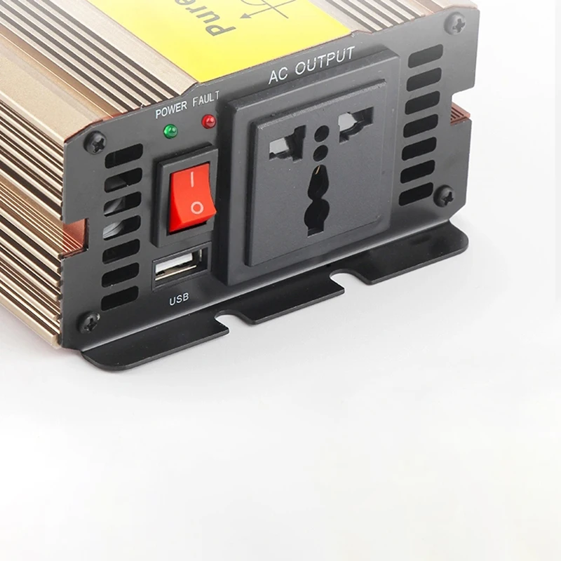 

Solar Power Inverter Converter Universal DC12V To AC 220V 300W Pure Sine Wave Inverter Car Accessories