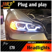 car styling headlights for x5 2007 2013 e70 angel eye headlight led drl signal lamp hid bi xenon auto accessori head lamp