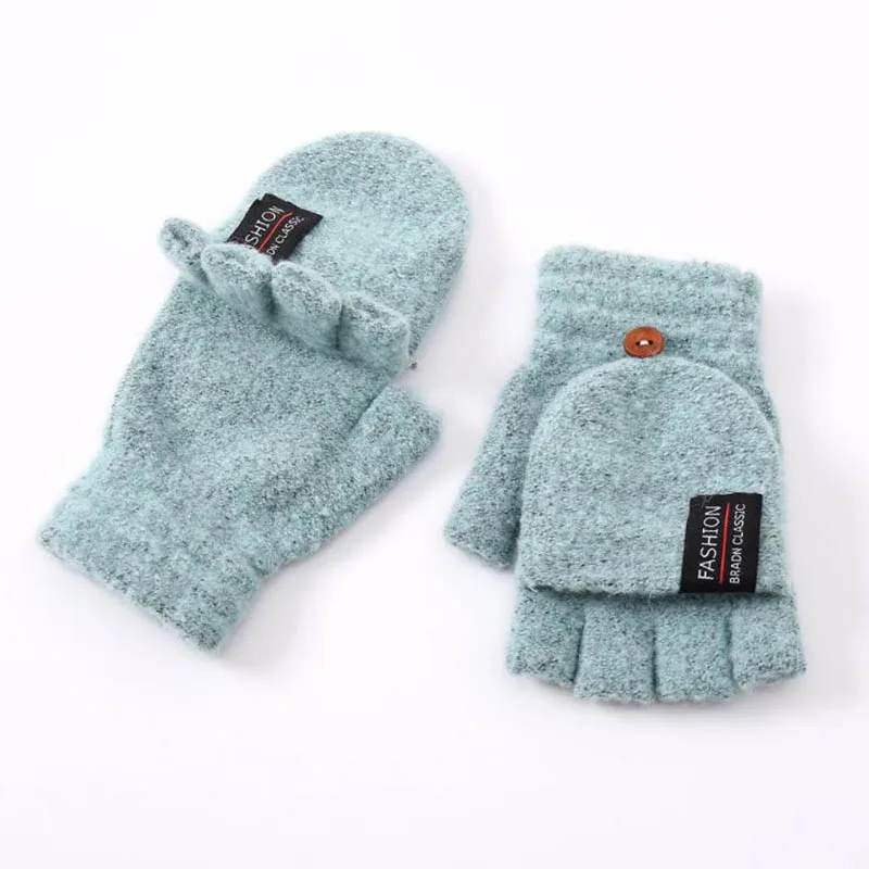 Женские перчатки с откидной крышкой Calymel теплые плотные варежки осенне зимние