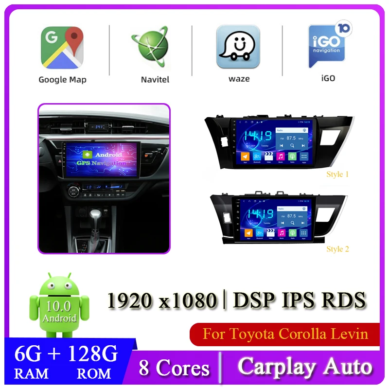 

Android 10 Автомобильный мультимедийный DVD-радиоплеер для Toyota Corolla Levin 2012 ~ 2017 автомобильный навигатор Carplay GPS аудио головное устройство NAVI