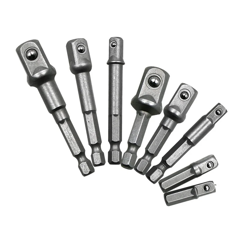 

8pcs Drill Socket Adapter Hex Shank Square Head Socket Extension Rod Universal Socket Bit Set For Drills Nut Driver