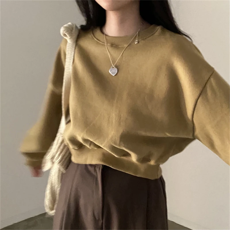 Женский корейский Повседневный флисовый спортивный костюм с капюшоном Женская