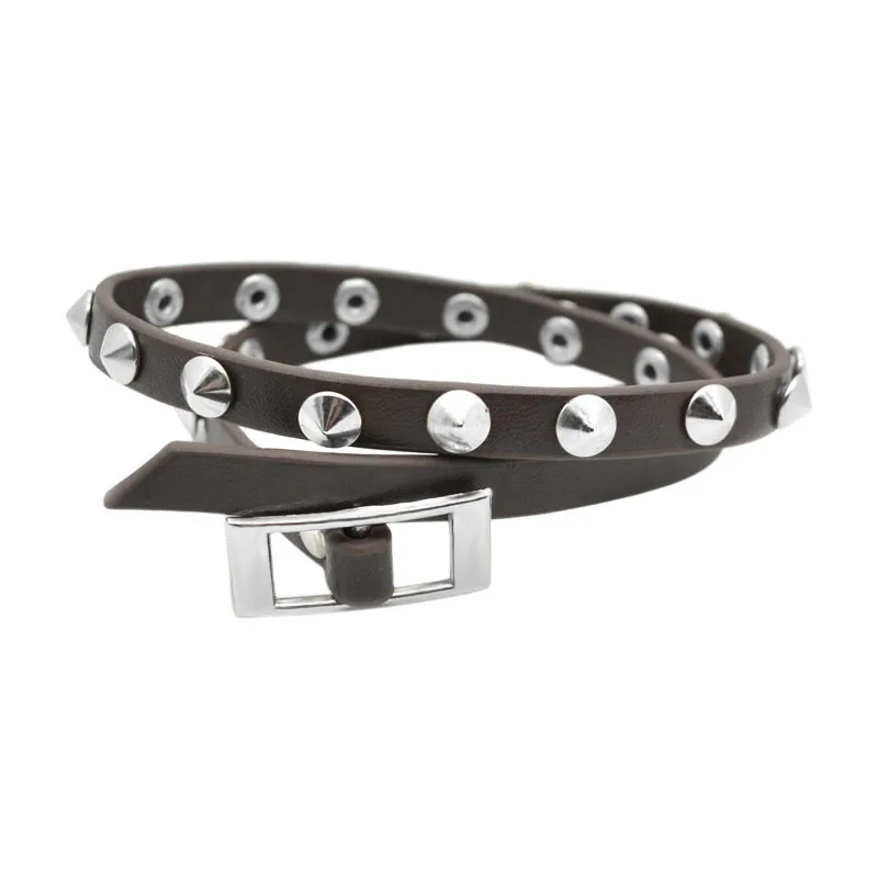 Kirykle Модный повседневный готический панк стиль заклепки Пряжка ремень Pu кожаные