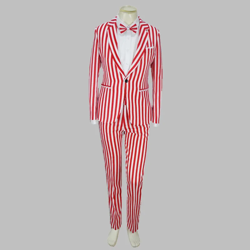 Мужская одежда полосатые блейзеры брюки галстук-бабочка 3 шт./компл. мужской