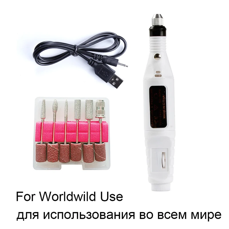 Электрический аппарат для маникюра USB кабель для удаления кутикулы Гель инструмент для ногтей фрезерные сверла шлифовальные фрезы педикюрный станок - Цвет: GJ5053WUSB