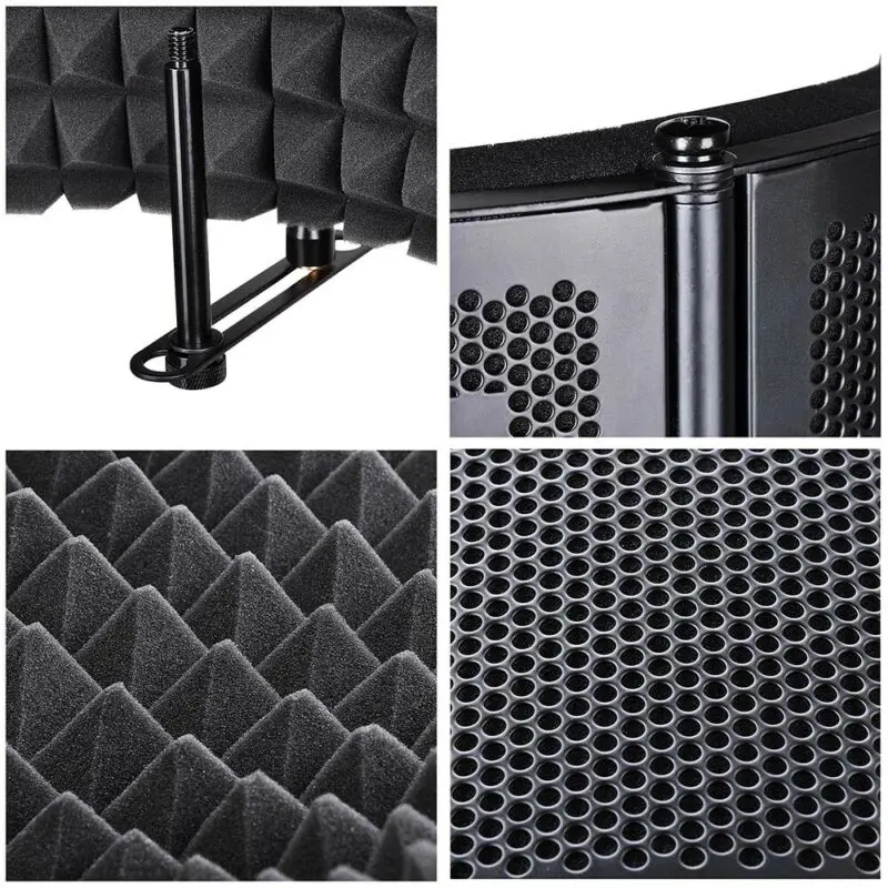

Microphone Isolation Shield Sound Absorber Foam Panel Studio Live Game