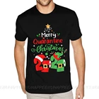 Пользовательские счастливого карантин Рождество 2020 футболка Для мужчин изготовленные на заказ с принтом футболка с короткими рукавами из чистого хлопка, футболка с круглым вырезом, футболка