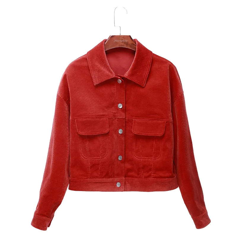 

Women's Short Jacket 2021 Autumn New High-End Solid Color Lapel Single Breasted Long Sleeved Quality commuting Overcoat Female