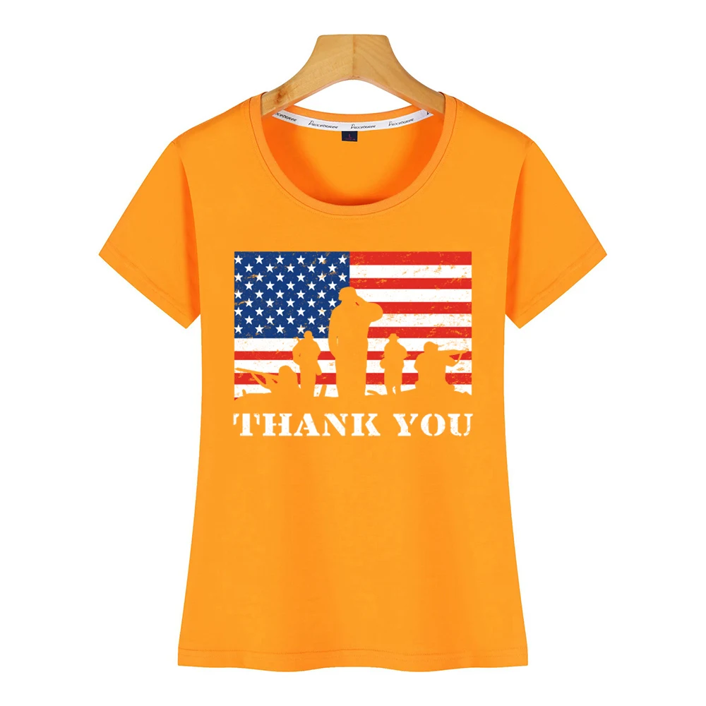 Топы футболки для женщин ветераны флаг США модные белые женские на заказ |