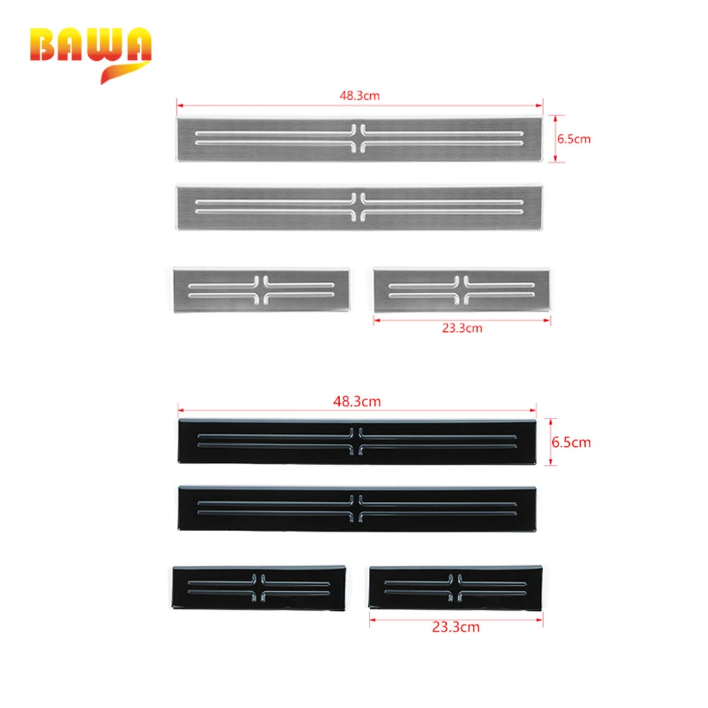 

BAWA Car Door Outside Sill Scuff Plate Threshold Boards Protection Cover Stickers Accessories for Dodge Charger 2015+