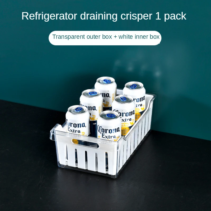 

Kitchen Refrigerator Storage Box Vegetable and Fruit Food Storage Box Transparent Double-layer Drainage Fresh-keeping