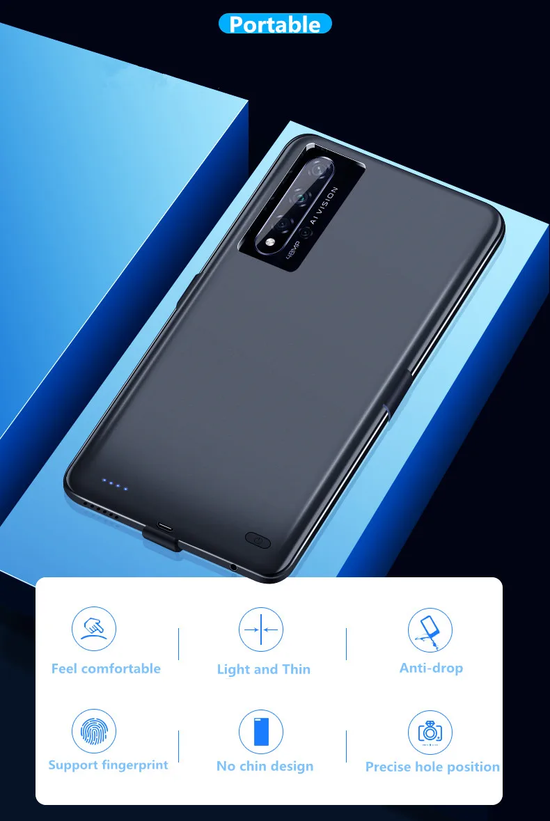 Чехол для зарядного устройства для huawei Honor 20 6800mAh power Bank, зарядный чехол, расширенный аккумулятор для huawei Honor 20 Pro