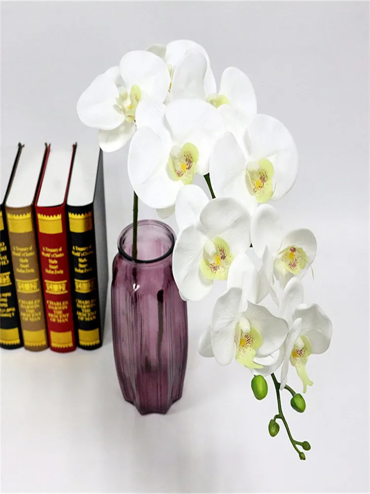 

Искусственный цветок орхидеи фаленопсис на ощупь, искусственная красная бабочка, искусственные растения, Свадебный домашний декор
