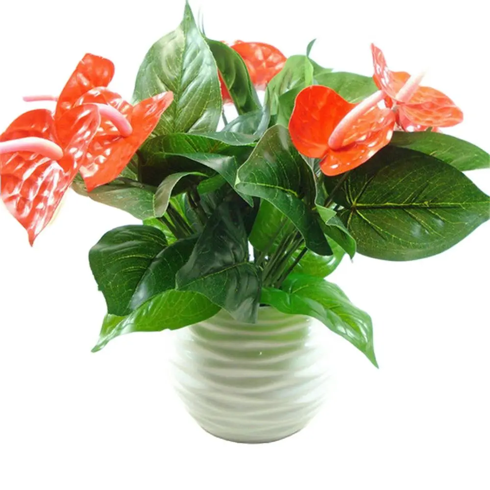 

Artificial Plant 32cm Long Anthurium Wedding Room Hotel Office DIY Party Photography Props Valentine's Day Christmas Decoration