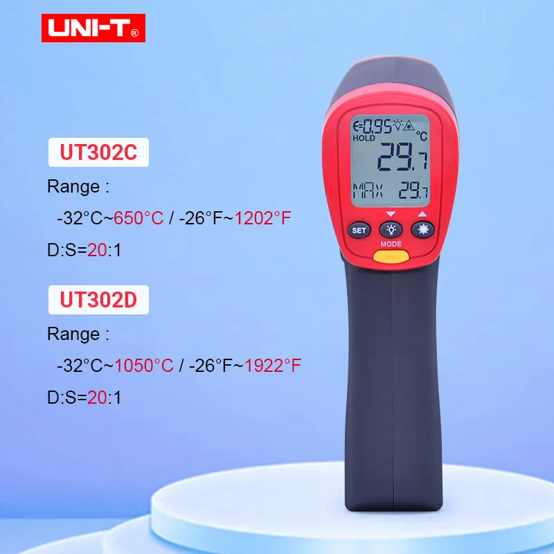UNI T UT302A UT302C UT302D Бесконтактный цифровой термометр портативный инфракрасный