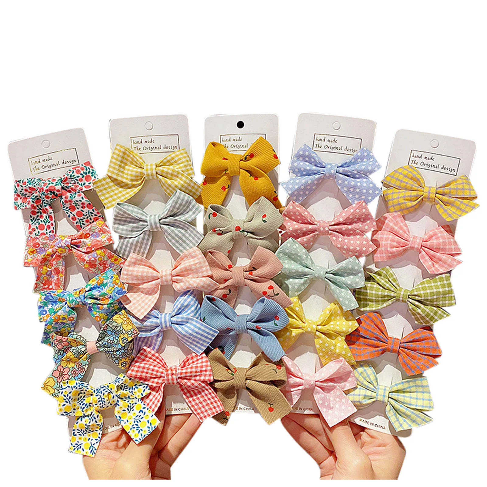 

5PC Cute Mini Bowknots Hair Clips For Baby Girls Sweet Colorful Ribbon Boutique Barrettes Hairpin Headwear Kids Hair Accessories
