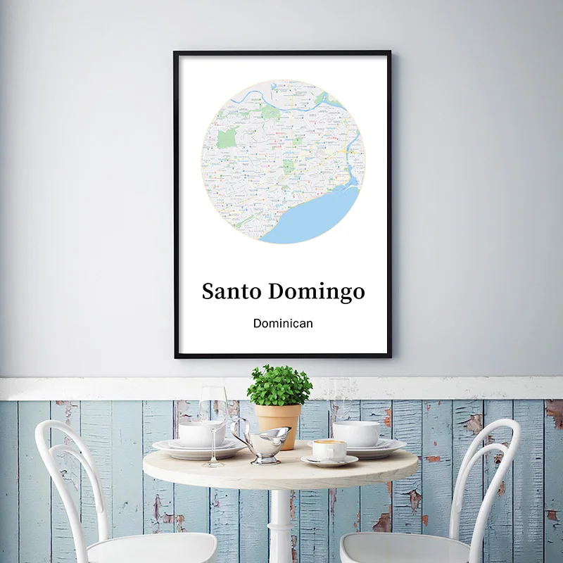 

Wall Art Painting World Famous Cities Map Canvas Poster Customized Picture Prints Living room Decoration Home Decor