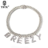 tbtk letter necklaces wholesale initial letters pendant a z 12mm cuban chain for men and women diy letters gift jewerly