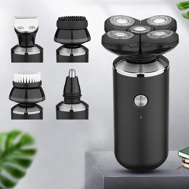 

KEMEI Rechargeable Electric Shaver 1 Hour Fast Charge Washable Men 3D Five Floating Blade Razor Wet-Dry Dual Use Shaving Machine