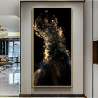 Большой размер золотой абстрактный холст настенные картины художественные плакаты и принты современное искусство декоративные картины для гостиной