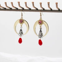personality punk horns upside down bat dripping blood shape earrings %d1%81%d0%b5%d1%80%d1%8c%d0%b3%d0%b8 2021 trend hanging earrings jewelry body decorations