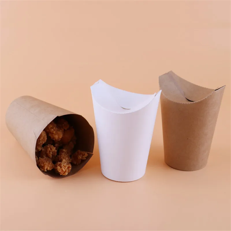 50 шт. одноразовые упаковочные стаканчики из крафт-бумаги креативные закуски фри