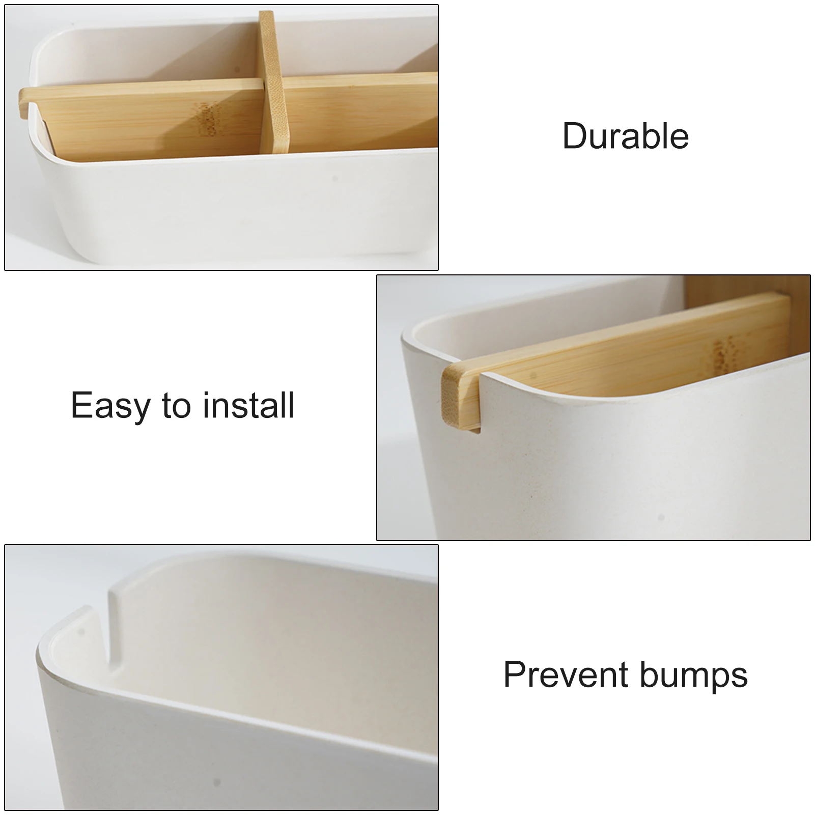 

Бамбуковый ящик для хранения, настольный органайзер, многофункциональные офисные принадлежности, стильный держатель для пульта дистанцио...