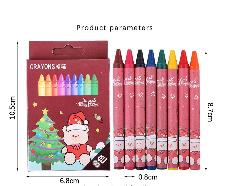 20 Pack  Children 8 Color Crayons Washable Painting Oil Pastel Teacher Classroom Packs for Kids Students Party Navidad Christmas images - 6