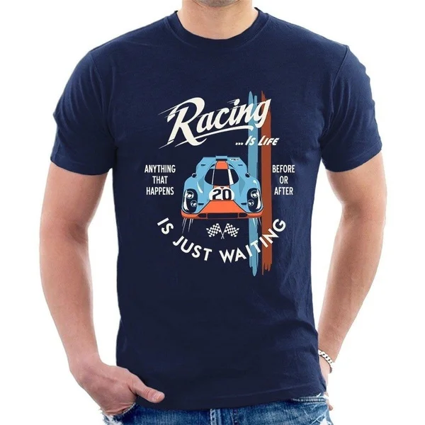 

Steve T-SHIRT Racing Is Life Le Mans Adult T Shirt 1968 Legendary Race T-Shirt