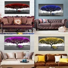 Современные синие красные деньги дерево стена искусство современный черный и белый пейзаж Холст Плакаты принты стены картины для домашнего декора