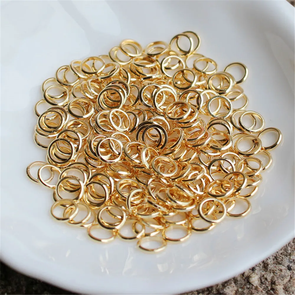 

14K Real gold plated Closed ring Color preservation manual DIY accessories accessories material 4-5mm connecting ring